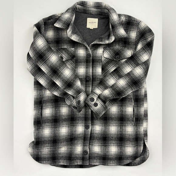 Thread and Supply Black Plaid Button-Up Jacket- Lined - Picture 7 of 7